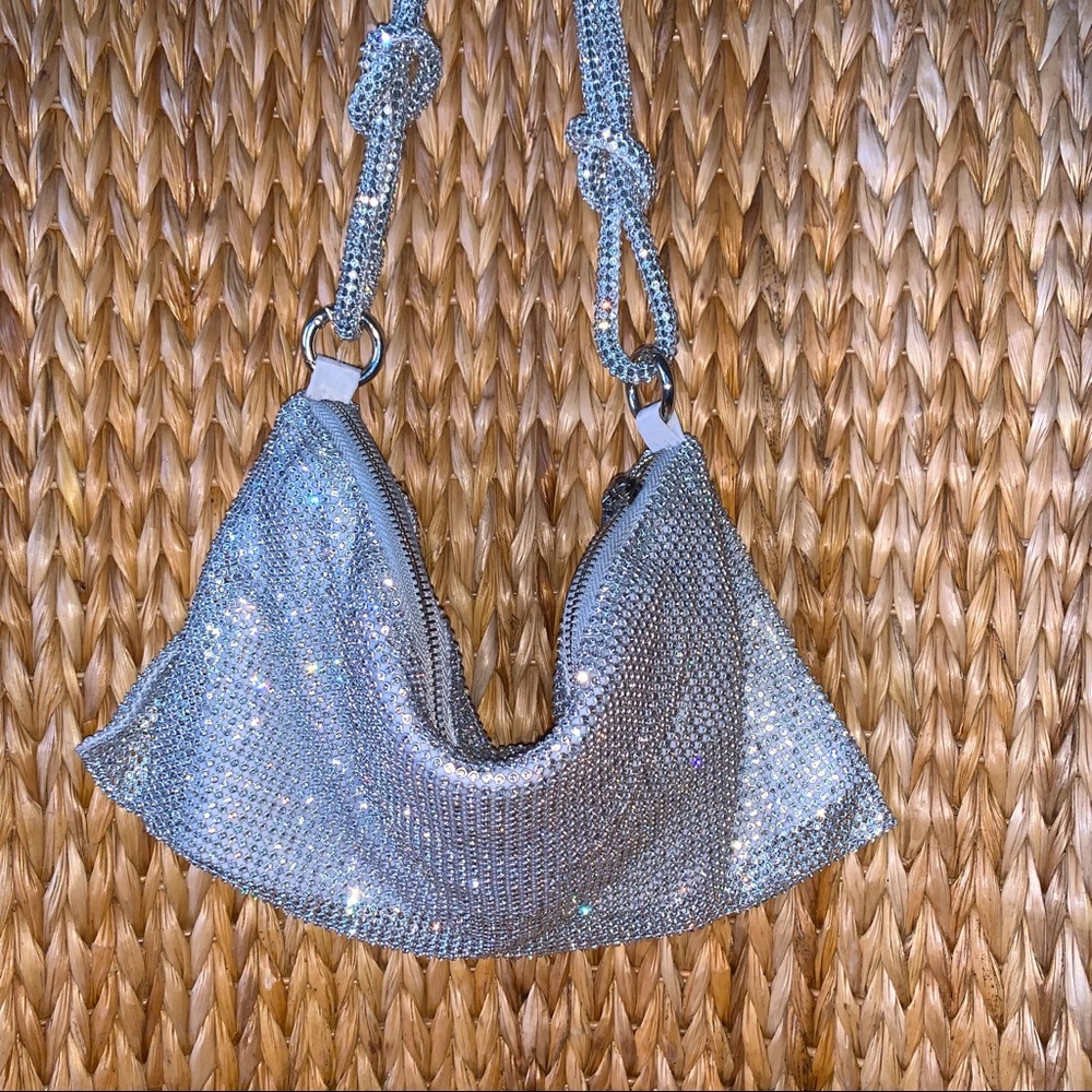 New Rhinestone Draped Shoulder Bag